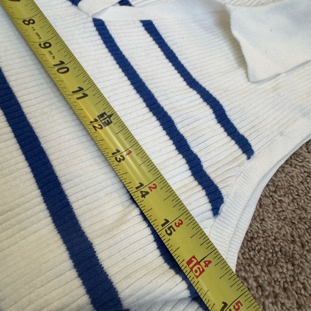Old Navy Blue & White Striped Ribbed Sleeveless Knit Top XXL NWT - Picture 4 of 8